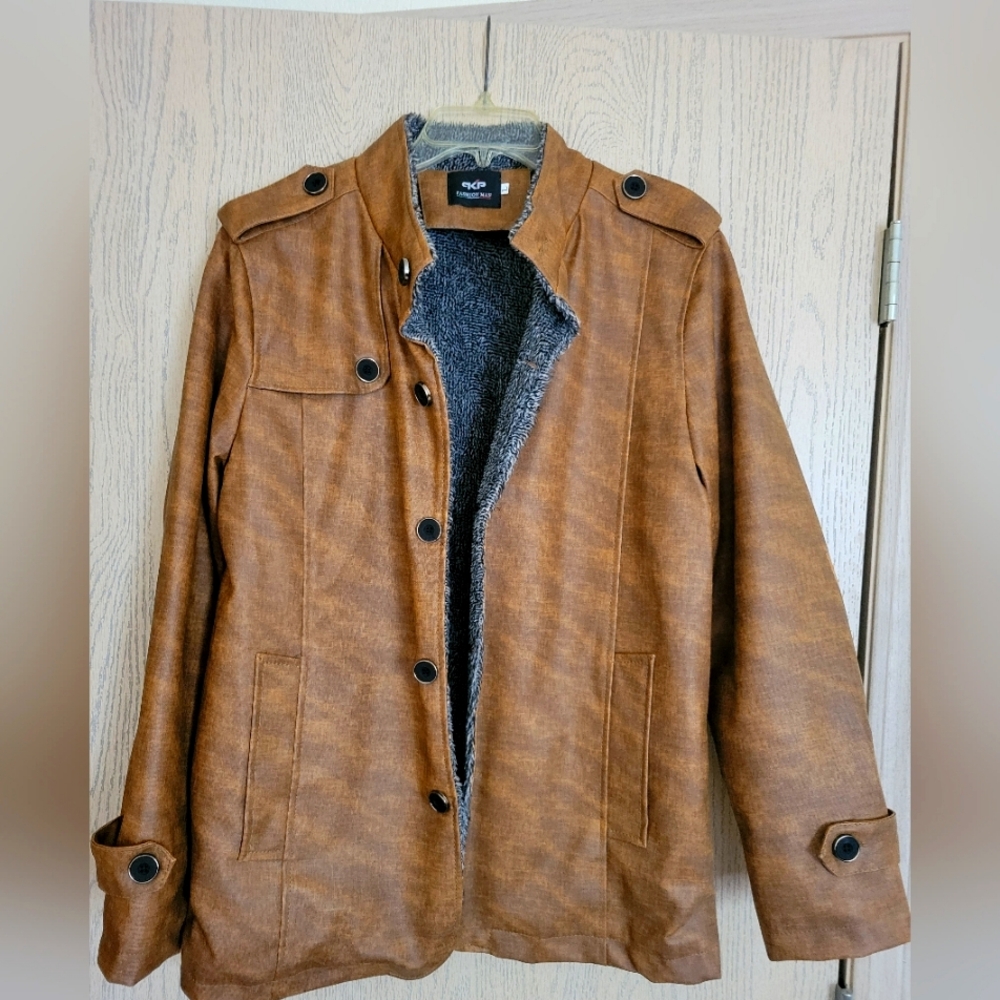 MENS NWOT KP FASHION MAN Faux leather Jacket